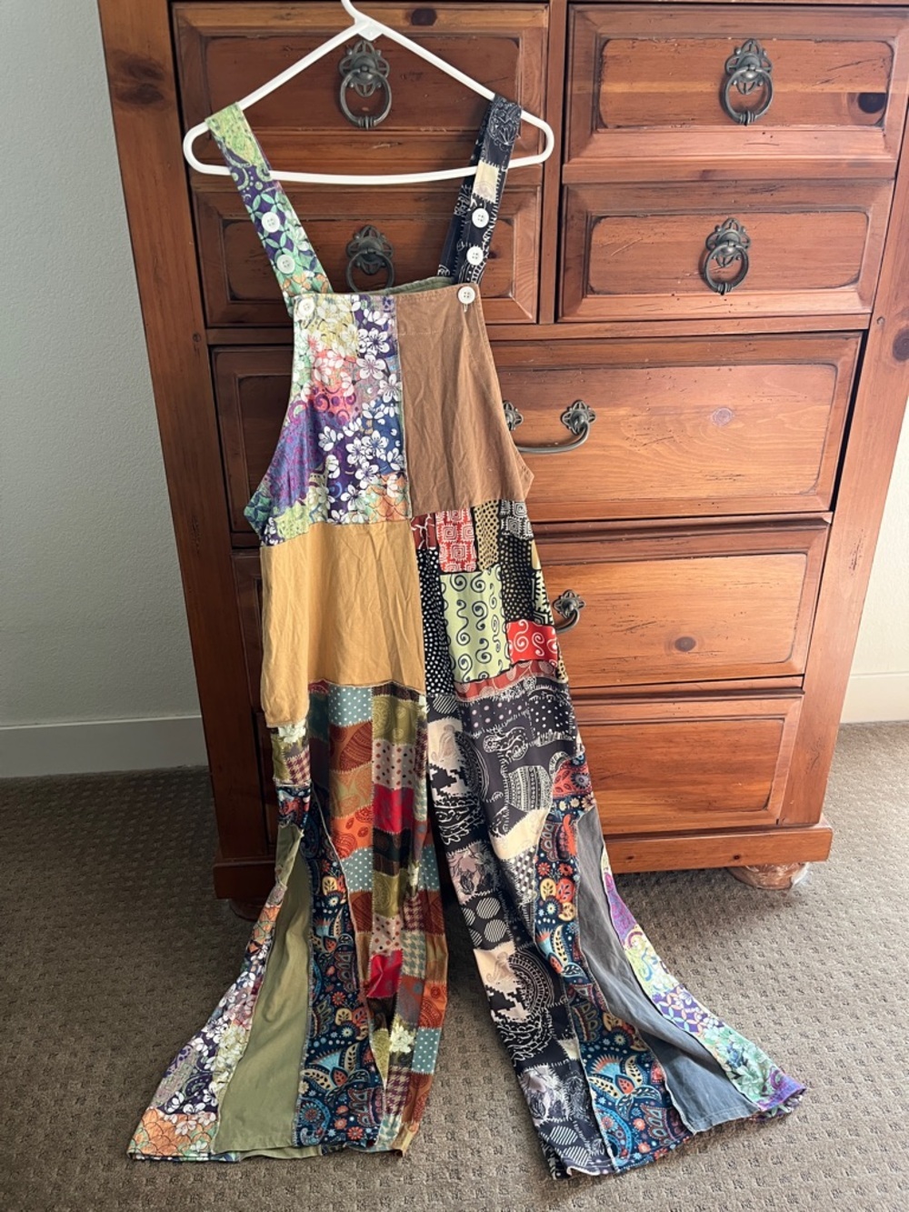 Yak & Yeti Boho Patchwork Wide-Leg Jumpsuit - Multicolor
